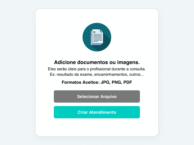 Campo opcional para anexar arquivos de exames